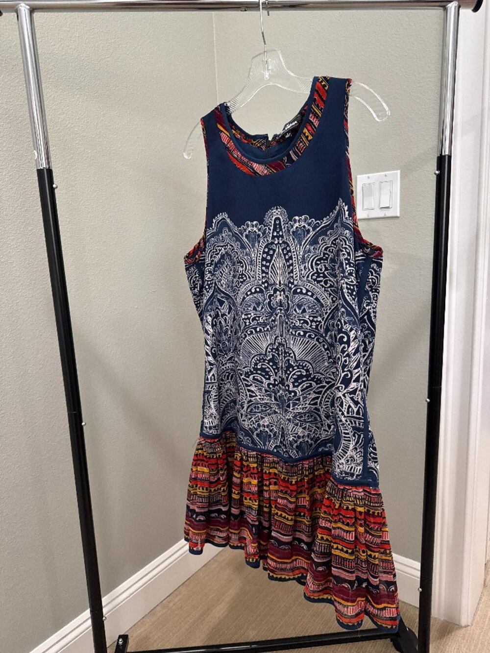 Sam Edelman Mixed Print Drop Waist Dress